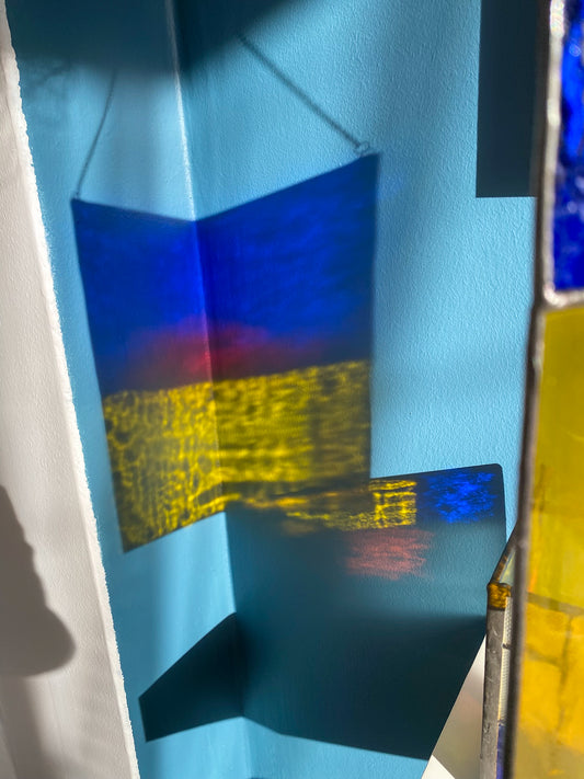 Retro Günbatımı – Vitray Duvar Paneli