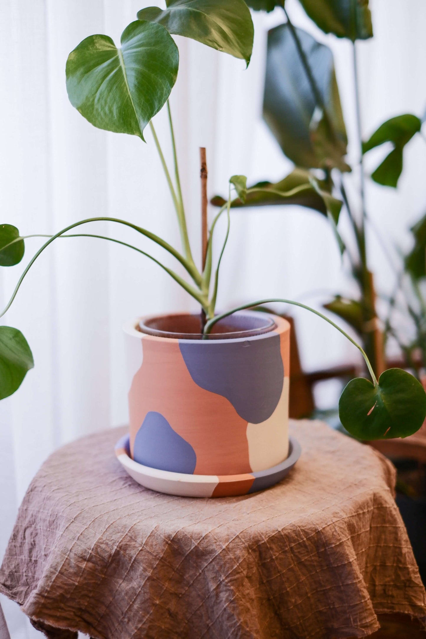 Terracotta Silindir Saksı+Tabak • Lilanın Tonları