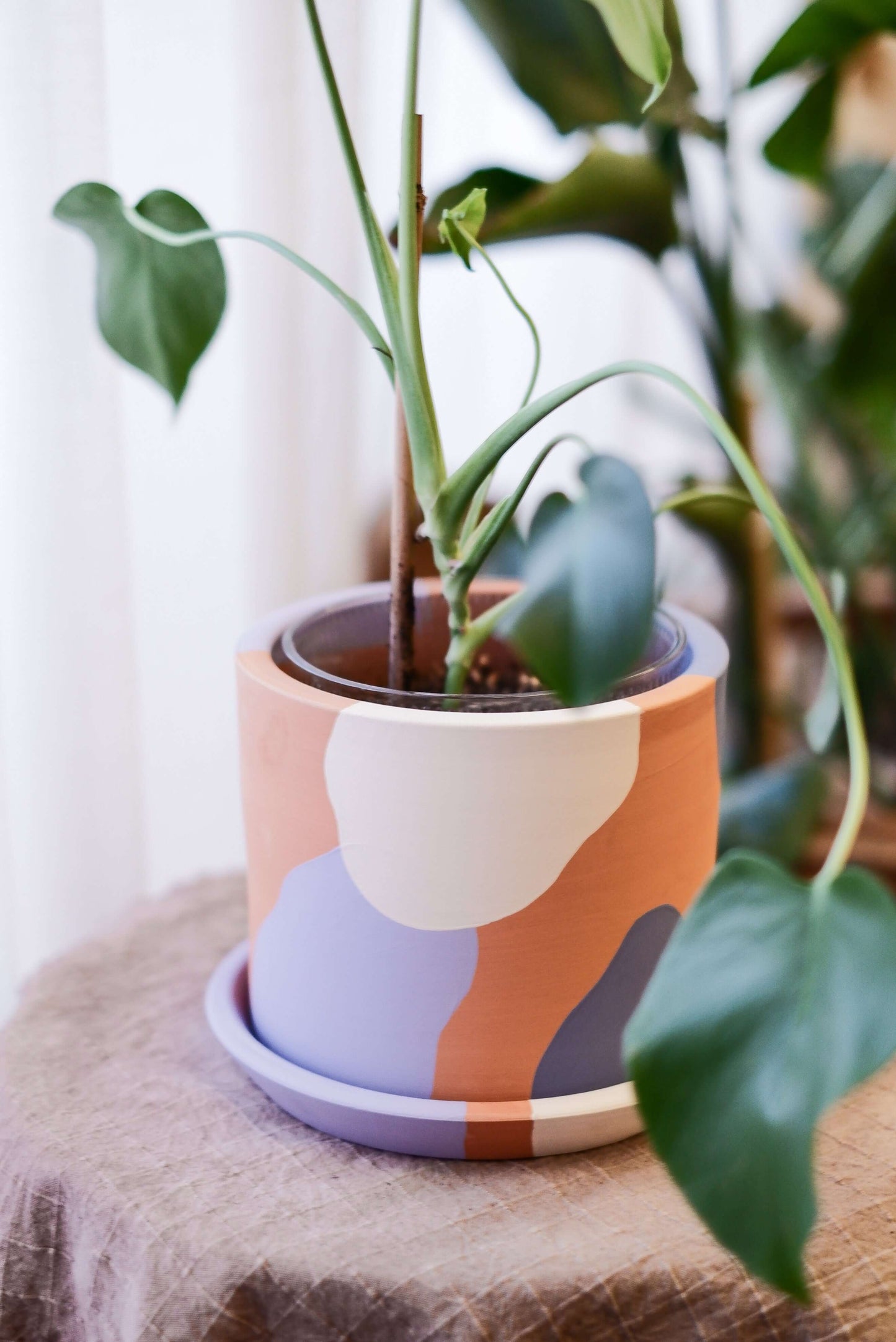Terracotta Silindir Saksı+Tabak • Lilanın Tonları