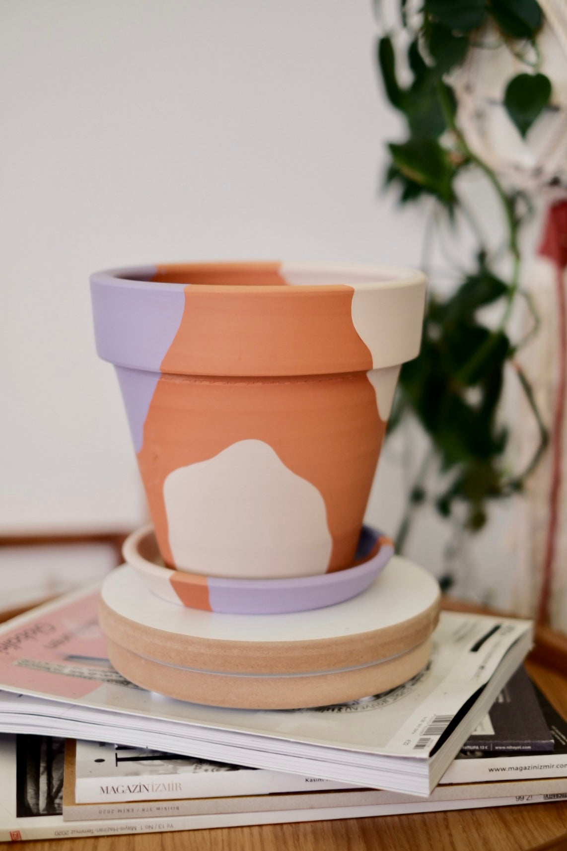 Terracotta Konik Saksı+Tabak • Lilanın Tonları