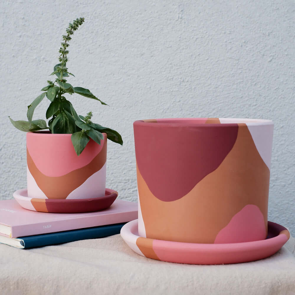 2li Set Terracotta Saksı+Tabak • Pembenin Tonları
